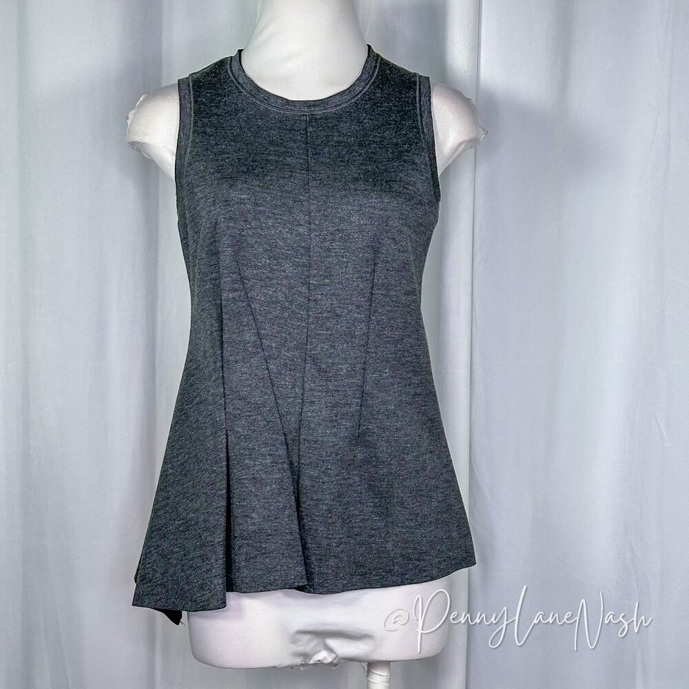 Rachel Roy Amelia Pleated Peplum Tank Top Charcoal - Picture 2 of 12